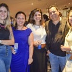 Cecilia Batista, da Ermanes Travel; Nadia Botsari; Mariana Rossi e Leandro Reis, da Agaxtur; e Vera Kiste, da ViagensPromo