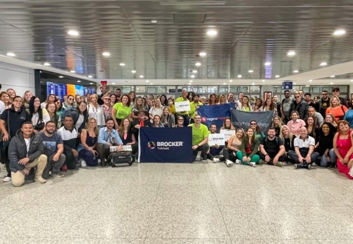 Chegada dos agentes de viagens no Aeroporto de Porto Alegre (Foto: Ana Azevedo/M&E)