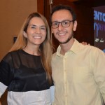 Viviane Marques, da CVC Corp junto com Bruno Waltrick, da Maiorca Turismo