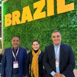 Vanessa Leal, do Anseditur, com Claudio Junior e Breno Mesquita, do BTM