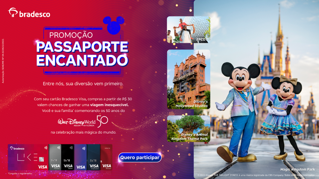 Walt Disney World fecha parceria com Bradesco e Visa e lança sorteio de viagens 1 unnamed