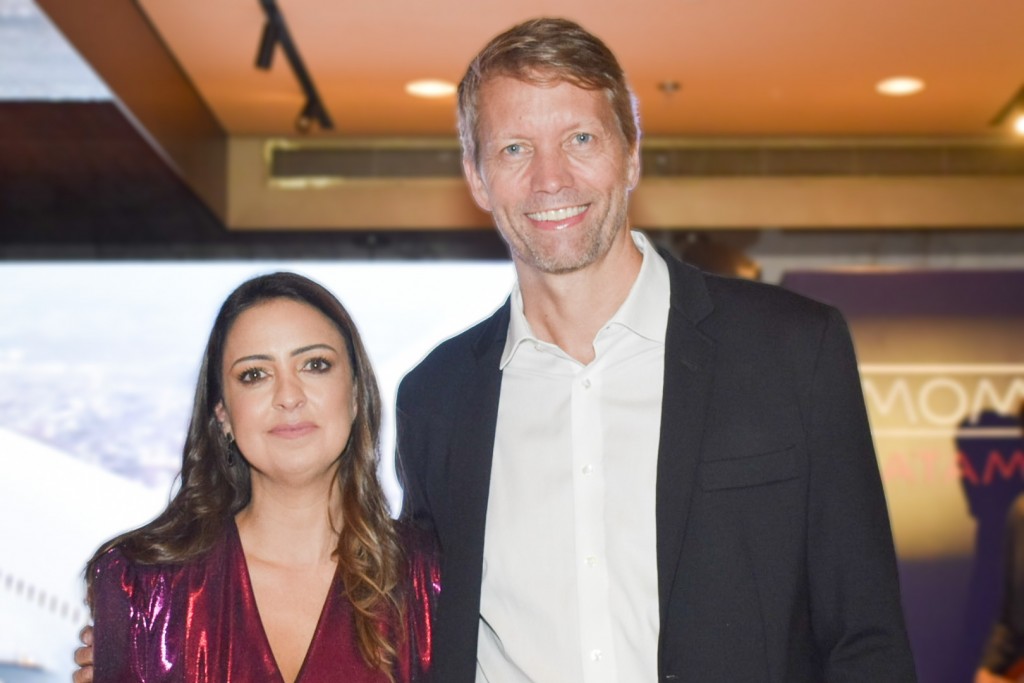 Aline Mafra e Jerome Cadier, da Latam