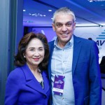 Chieko Aoki, da Rede Blue Tree, e Fernando Santos, presidente da Abav SP-Aviesp