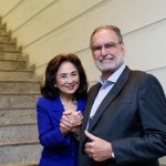 Chieko Aoki, da Rede Blue Tree, e Ibrahim Georges Tahiti, da CNA EvTur