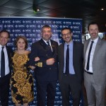 Adrian Ursilli, Marcia Leite, o comandante do navio, Ignacio Palacios e Eduardo Mariani da MSC