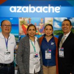 Daniel Susunaga, do Azabache, Ana Hernandez e Laura Muños, da Trota Tourism, e Roberto Silva, da Sanchat Tour Daniel Susunaga, do Azabache, Ana Hernandez e Laura Muños, da Trota Tourism, e Roberto Silva, da Sanchat Tour