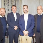 Guilherme Paulus; Angelo Sanches; da Terroir Wine Experience; Eduardo Leite; governador do Rio Grande do Sul; e Márcio Favilla, da Academia Brasileira de Eventos e Turismo