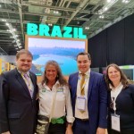 Mari Masgrau, do M&E, com a equipe da Embaixada do Brasil em Londres - Roberto Doring, Iraklis Tetradis e Eliza Massi