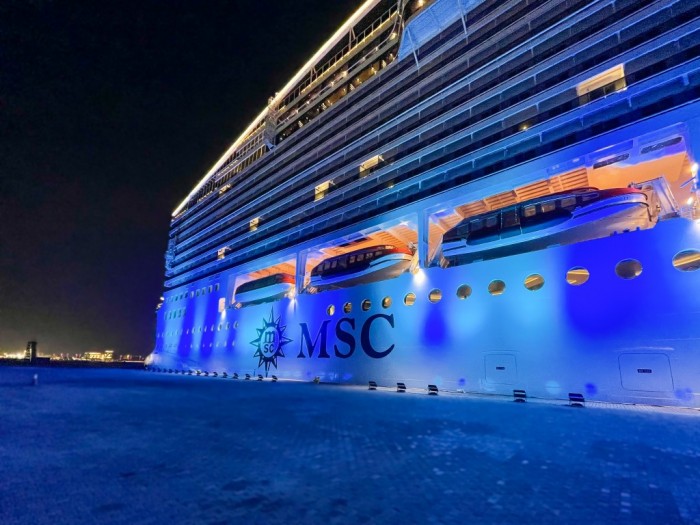 MSC World Europa é inaugurado em Doha; conheça o navio em 100 fotos 1 Sustentabilidade e entretenimento são os pilares do novo navio da MSC (Foto: Ana Azevedo/M&E)
