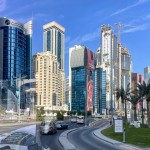 Vista da cidade de Doha a partir do bustour