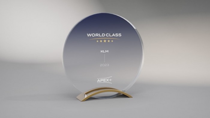 KLM conquista o APEX World Class Award 2023 pelo segundo ano consecutivo 1 KLM ganhou o prêmio APEX World Class por excelência em serviços nas áreas de segurança, bem-estar do passageiro e sustentabilidade (Foto: divulgação)