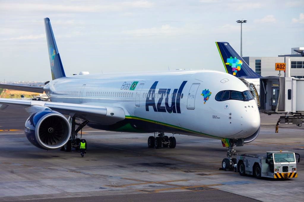 Conhecemos de perto o A350, a maior aeronave já operada pela Azul; fotos 1 A350 que partiu no voo inaugural para Orlando