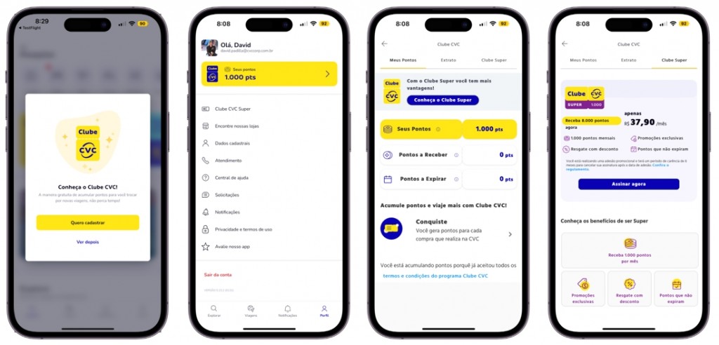 CVC Corp lança melhorias e novidades para o aplicativo da CVC Viagens APP-fidelidade