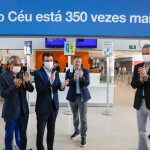 Abhi Shah, presidente da Azul, Fernando Kehl, gerente de Frota Airbus da Azul , John Rodgerson, CEO da Azul, e Gustavo Müssnich, presidente da Aeroportos Brasil Viracopos (ABV) Abhi Shah, presidente da Azul, Fernando Kehl, gerente de Frota Airbus da Azul , John Rodgerson, CEO da Azul, e Gustavo Müssnich, presidente da Aeroportos Brasil Viracopos (ABV)
