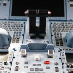 Detalhe do cockpit do A350