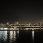 Vista do MSC Seashore para o porto de Santos