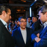 Luiz Teixeira, da Gol, entre Ricardo Sosa, da Inprotur, e Matías Lammens, ministro do turismo da Argentina