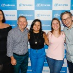 Márcia Silva, da Air Europa, Luís Quaggio, da Ancoradouro, Silvana Oliveira, da Agaxtur, Soraya Romano, da Ancoradouro, e Cássio Oliveira, da Sakura