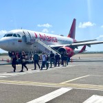 Chegada dos passageiros da Avianca em Cartagena