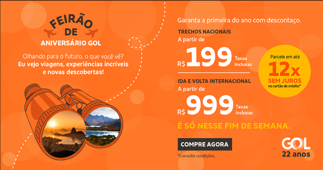 Gol lança Feirão de Aniversário com passagens a partir de R$ 199 1 unnamed