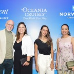 Alexandre Paparazzo, da Azul Viagens; Isabella Antikaci, da Oceania Cruises; Gabriela Rios, da Azul; e Élida Corrêa, da NCL
