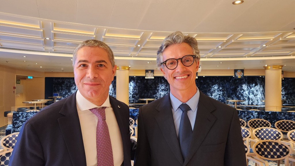 Dario Rustico, presidente executivo sa Cosra para a América do Sul e Caribe, e Marco Ferraz, presidente da Clia Brasil