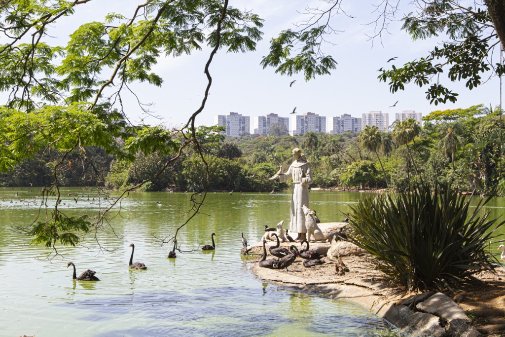 Estátua de São Francisco no lago do Zoo SP_Foto foto Paulo Gil