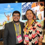Paulo Biondo, da Azul Viagens, e Joyce Cordeiro, do Visit Tampa Bay