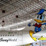 Adesivo do Pato Donald no Avião da Azul