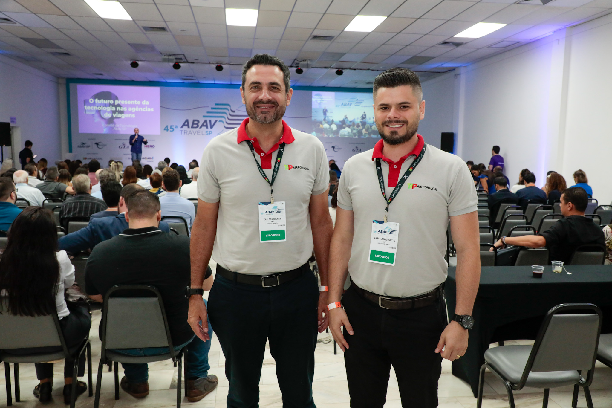 Carlos Antunes e Marcel Mazzonetto, da TAP Carlos Antunes e Marcel Mazzonetto, da TAP