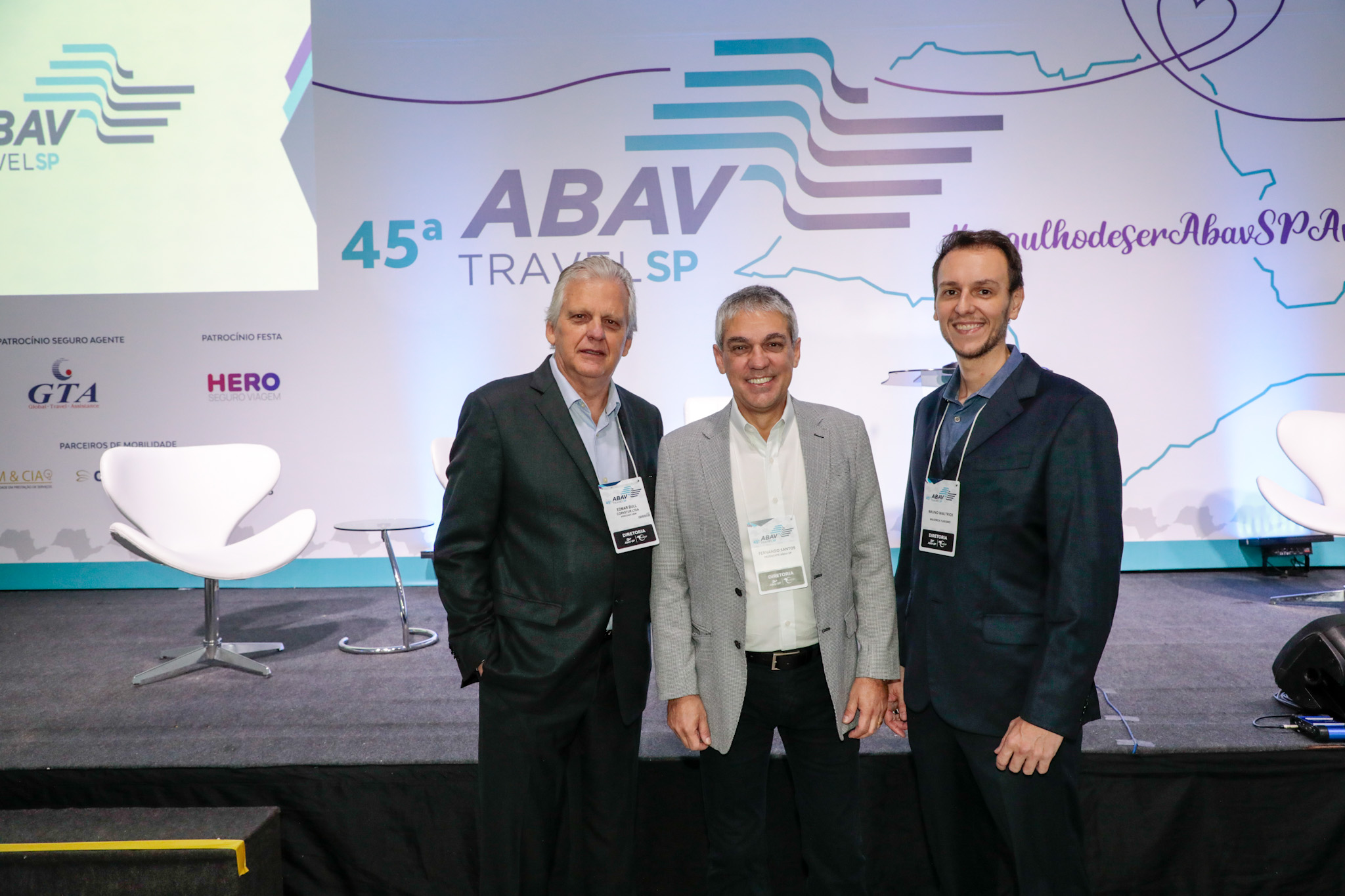 Edmar Bull, Fernando Santos, e Bruno Waltrick, da Abav-SP:Aviesp Edmar Bull, Fernando Santos, e Bruno Waltrick, da Abav-SP:Aviesp