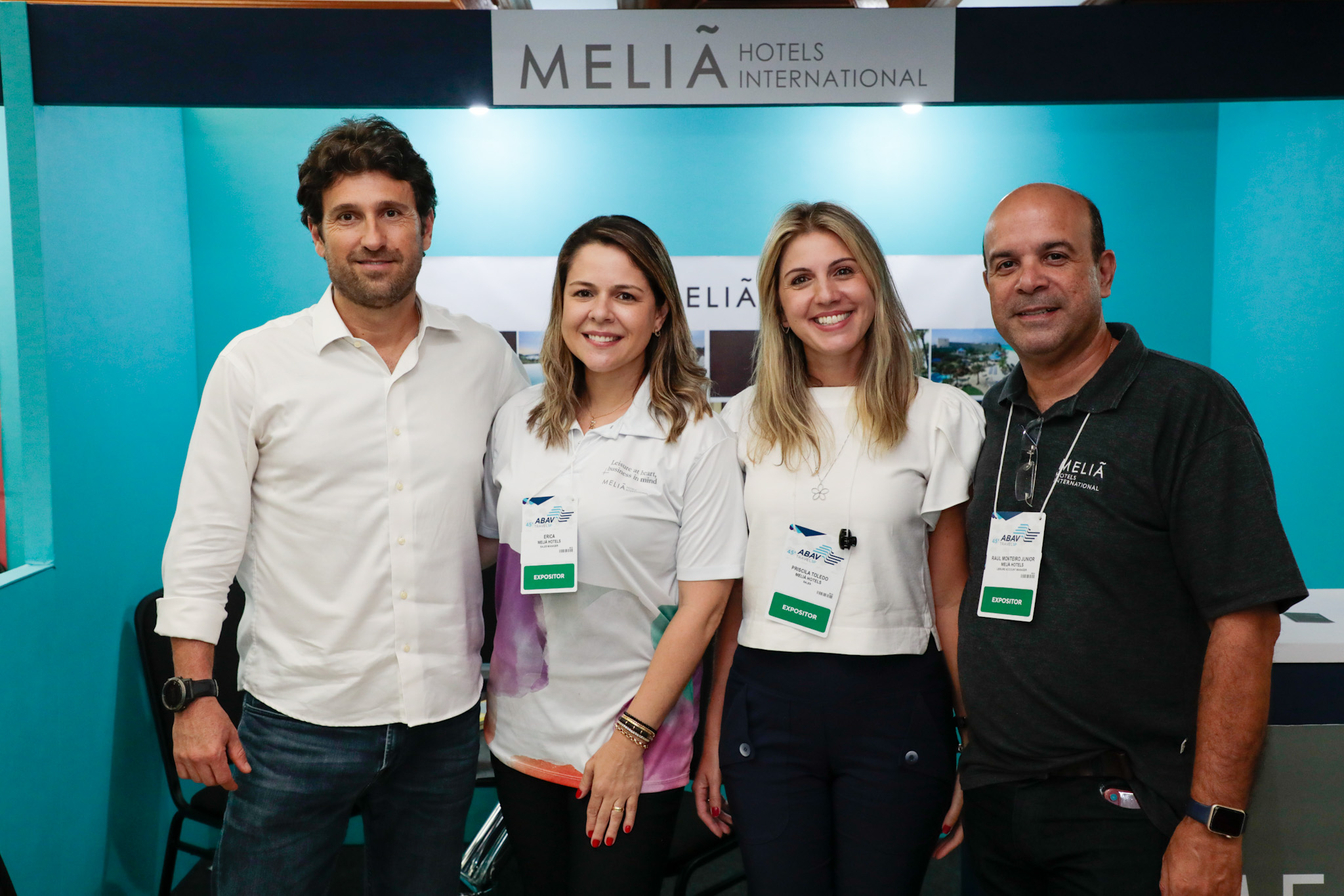 Fernando Gagliardi, Erica Líbia, Priscila Toledo e Raul Monteiro, do Melia Hotels Fernando Gagliardi, Erica Líbia, Priscila Toledo e Raul Monteiro, do Melia Hotels