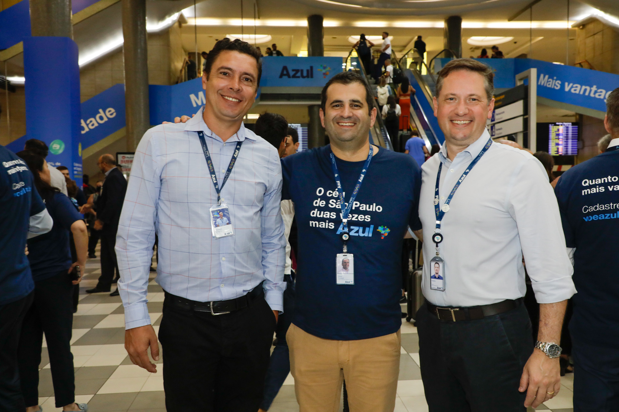 Gustavo Barreto, Diogo Youssef e Rubens Schaefer, da Azul