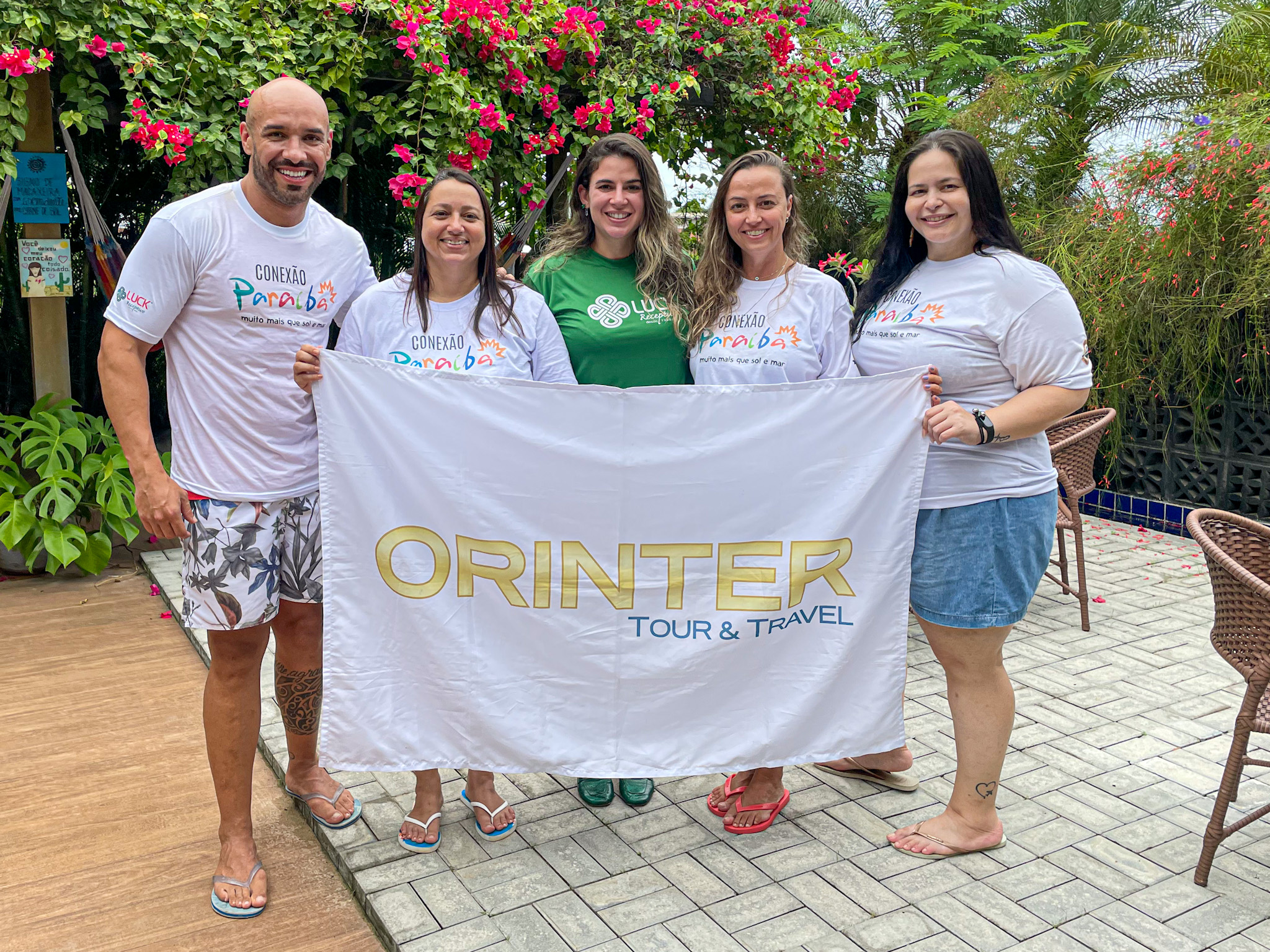 Priscila Teixeira, diretora Luck Paraíba ao centro, com os executivos da Orinter Priscila Teixeira, diretora Luck Paraíba ao centro, com os executivos da Orinter
