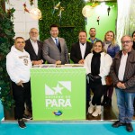 João Moura, deputado da Assembleia Nacional de Portugal e presidente da câmara de Orem, com expositores do Pará