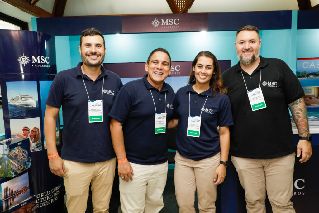 Márcio Genaro, Pedro Augusto, Elizângela Silvia e Gustavo Carvalho, da MSC Cruzeiros