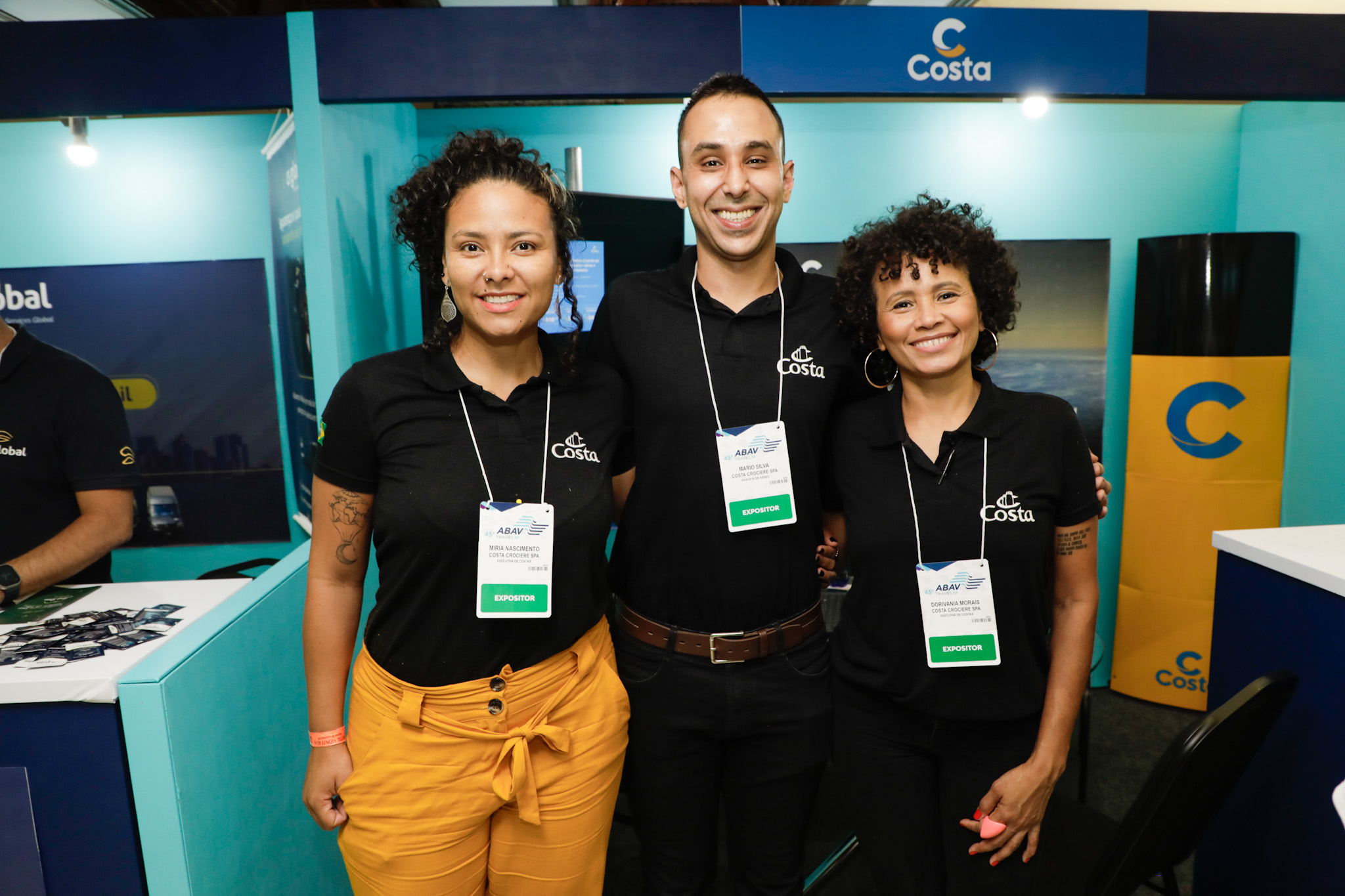 Miria Nascimento, Mário Silva e Dorivana Morais, da Costa Cruzeiros Miria Nascimento, Mário Silva e Dorivana Morais, da Costa Cruzeiros