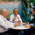 Roy Taylor e Rosa Masgrau, do M&E, com Fábio Zelenski, do Visite São Paulo