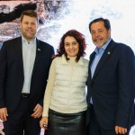 Simone Scorsato, da Brazilian Luxury Travel Association, entre Sérgio Ricardo, presidente da TurisRio, e Gustavo Tutuca, secretário de turismo do Rio de Janeiro