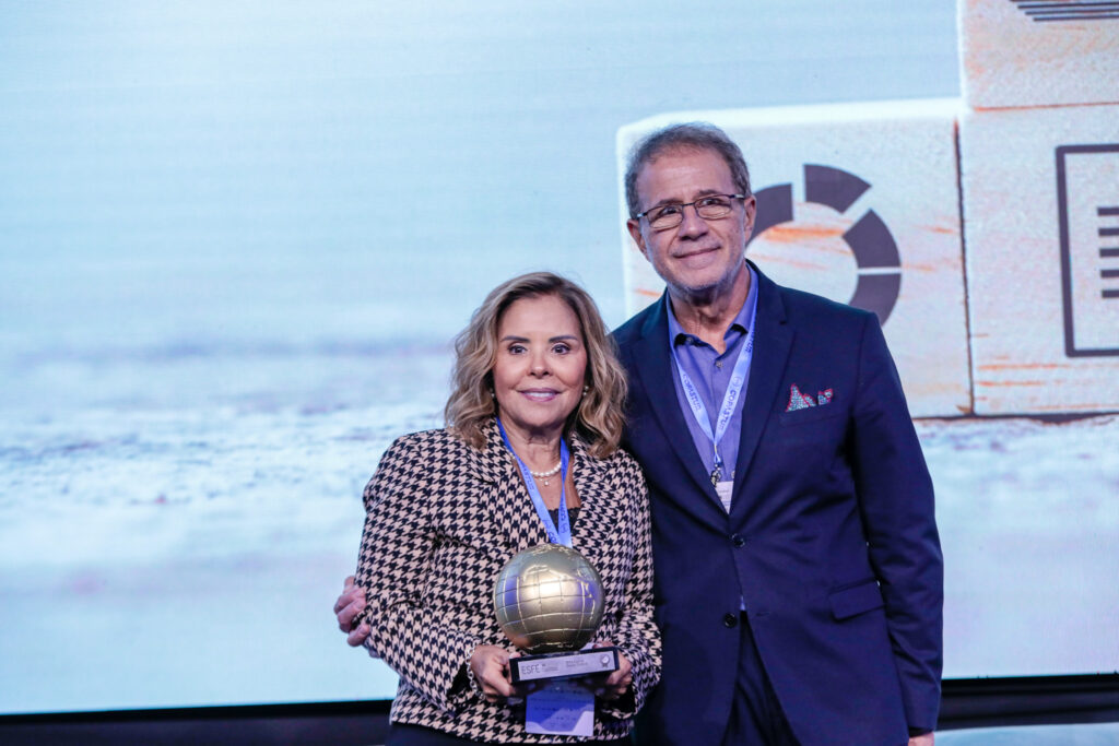 Ana Luísa Diniz Cintra, diretora do Centro de Convenções Rebouças, e Otávio Neto, do Esfe