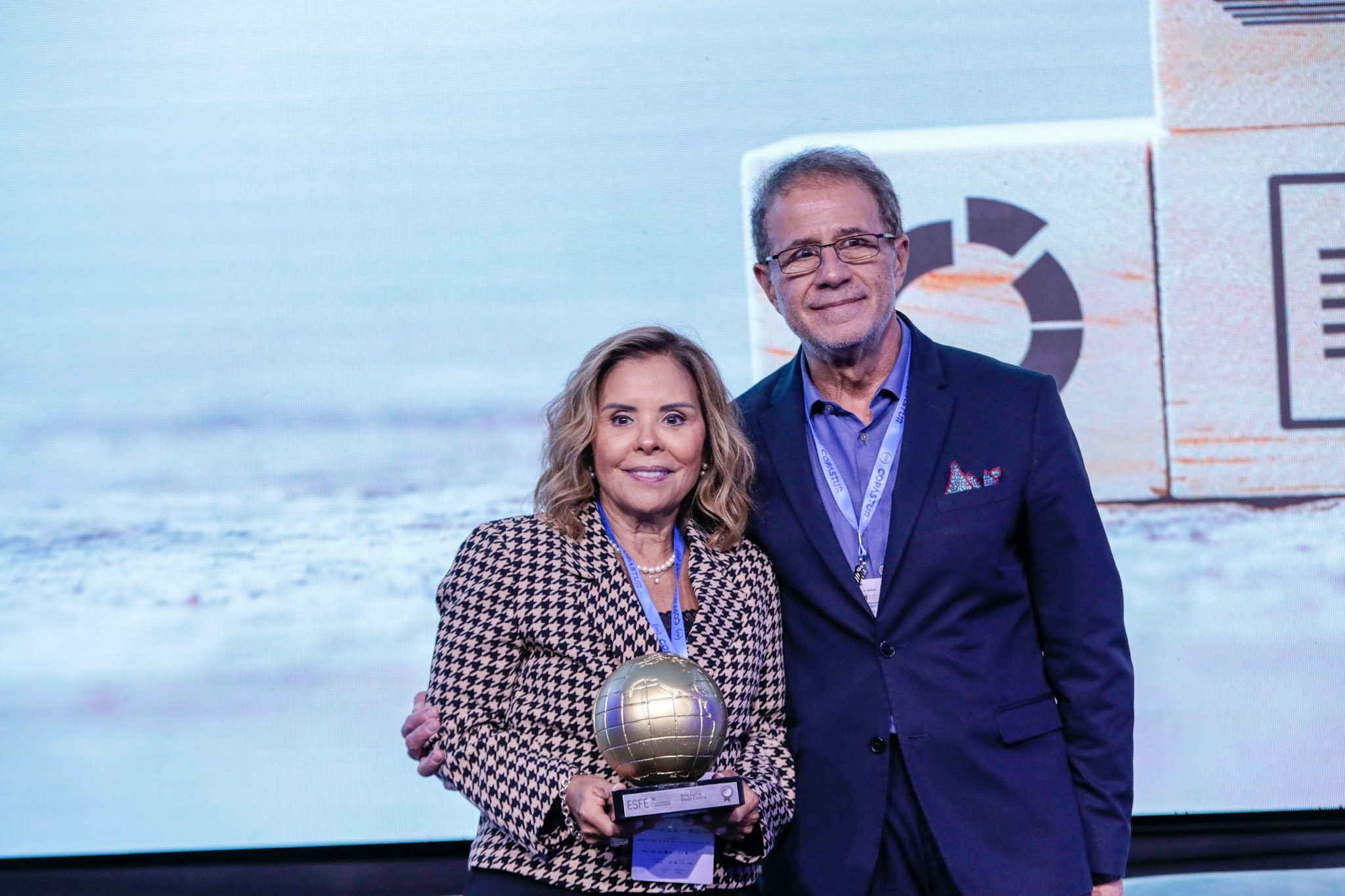 Ana Luísa Diniz Cintra, diretora do Centro de Convenções Rebouças, e Otávio Neto, do Esfe