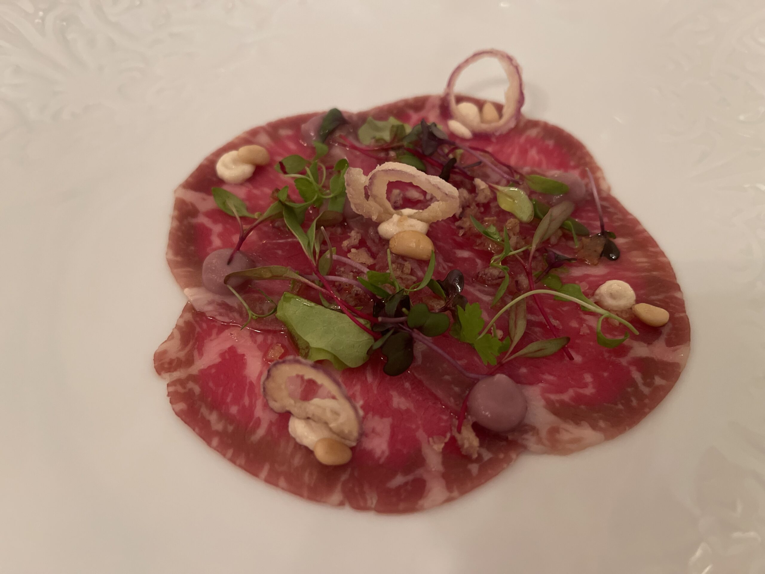Carpaccio de Wagyu servido no Cipriani Carpaccio de Wagyu servido no Cipriani