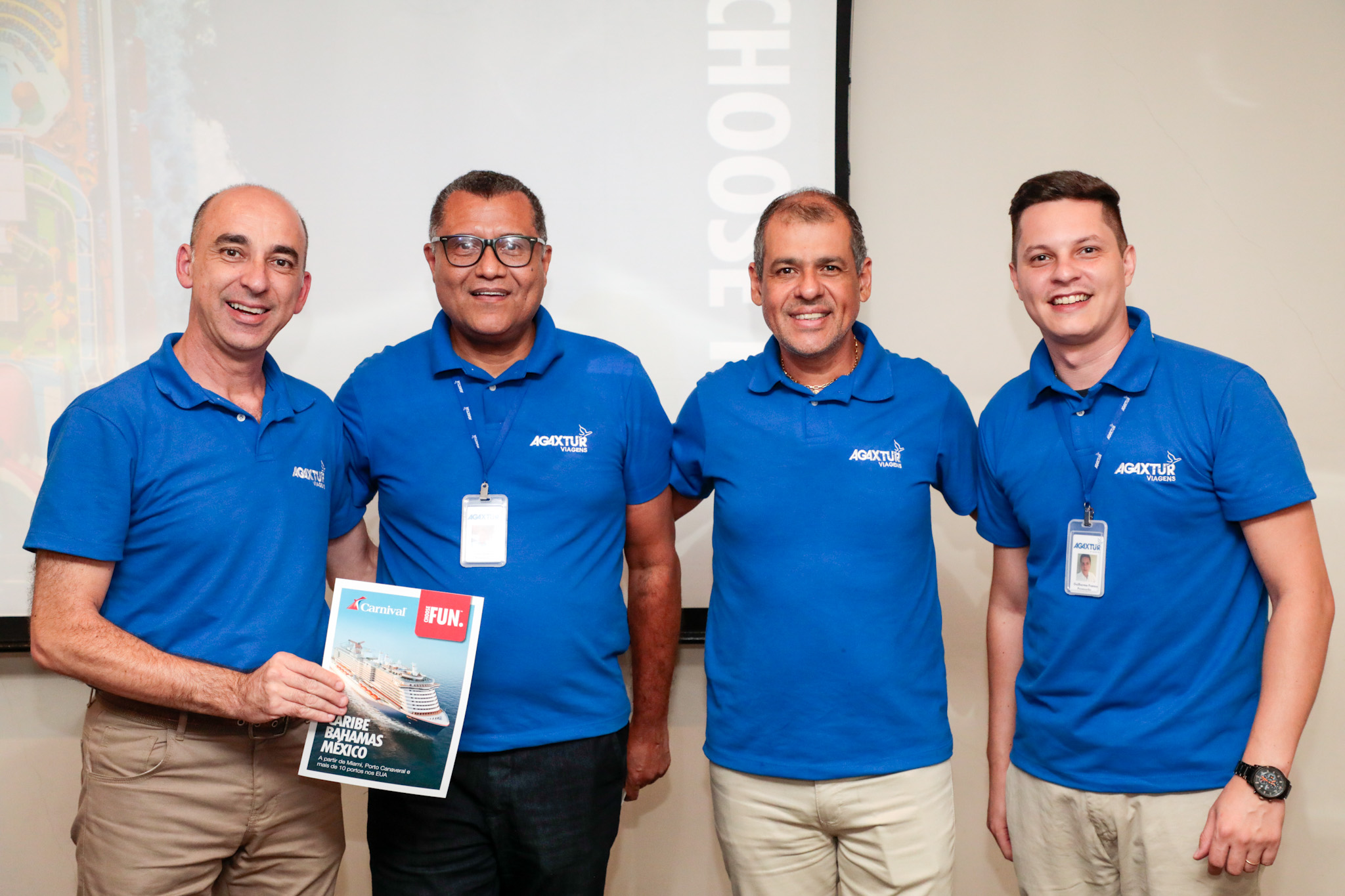 Marcelo Rossi, Júlio César, Mauricio Oliveira, e Guilherme Franco, da Agaxtur Marcelo Rossi, Júlio César, Mauricio Oliveira, e Guilherme Franco, da Agaxtur