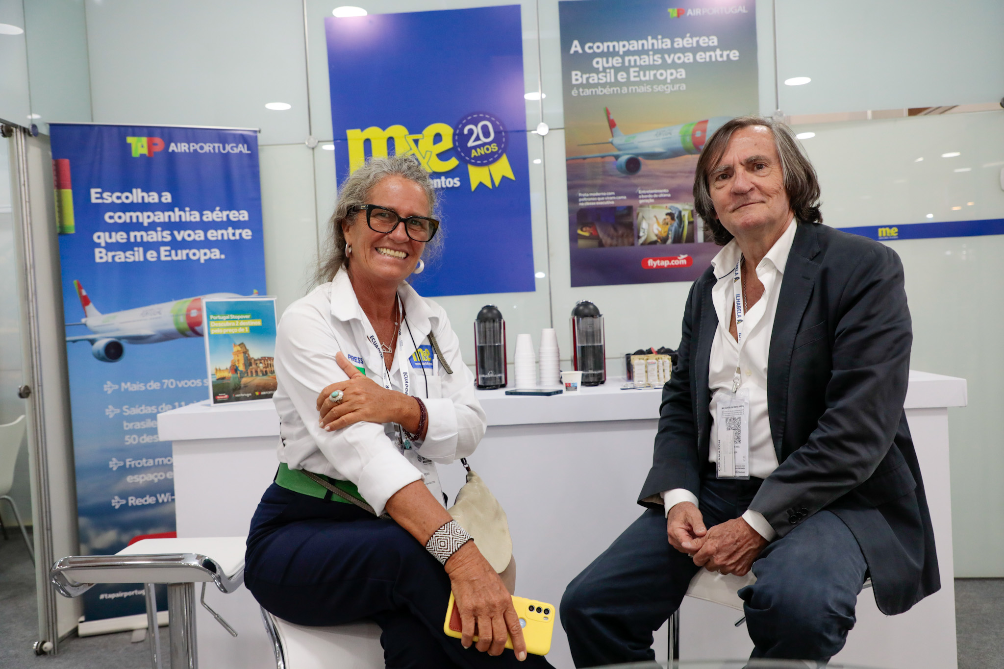 Mari Masgrau, do M&E, com Jean-Philip Perol, da Cap Amazon Mari Masgrau, do M&E, com Jean-Philip Perol, da Cap Amazon