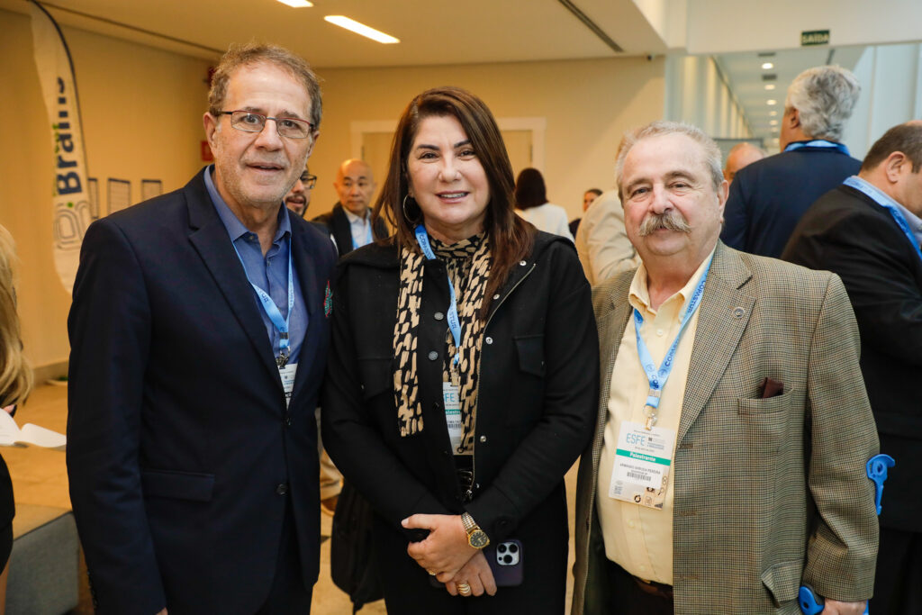 Otávio Neto, do Esfe; Fátima Facuri, da ABEOC Brasil; e Armando Arruda Pereira, da Ubrafe