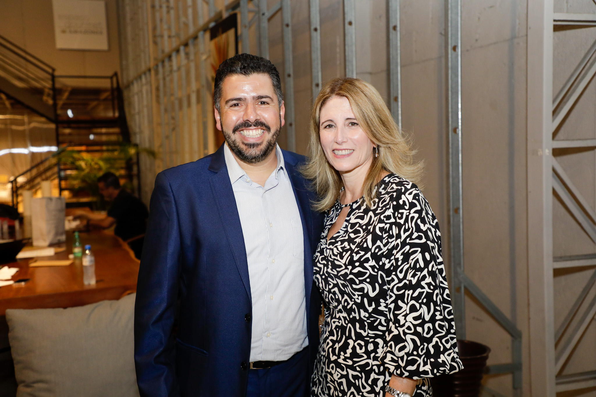 Raphael de Lucca, da Copa Airlines, e Cristina Rached, da Swiss Raphael de Lucca, da Copa Airlines, e Cristina Rached, da Swiss
