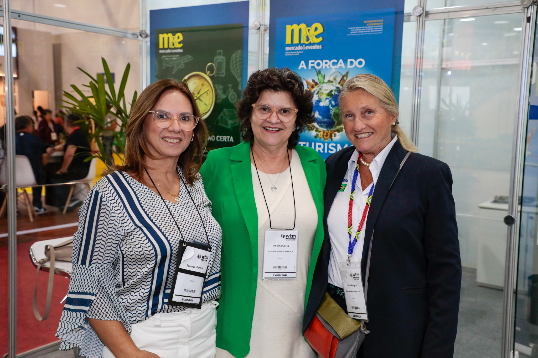 Solange Portela e Ana Costa, Setur-RN, e Rosa Masgrau, do M&E Solange Portela e Ana Costa, Setur-RN, e Rosa Masgrau, do M&E