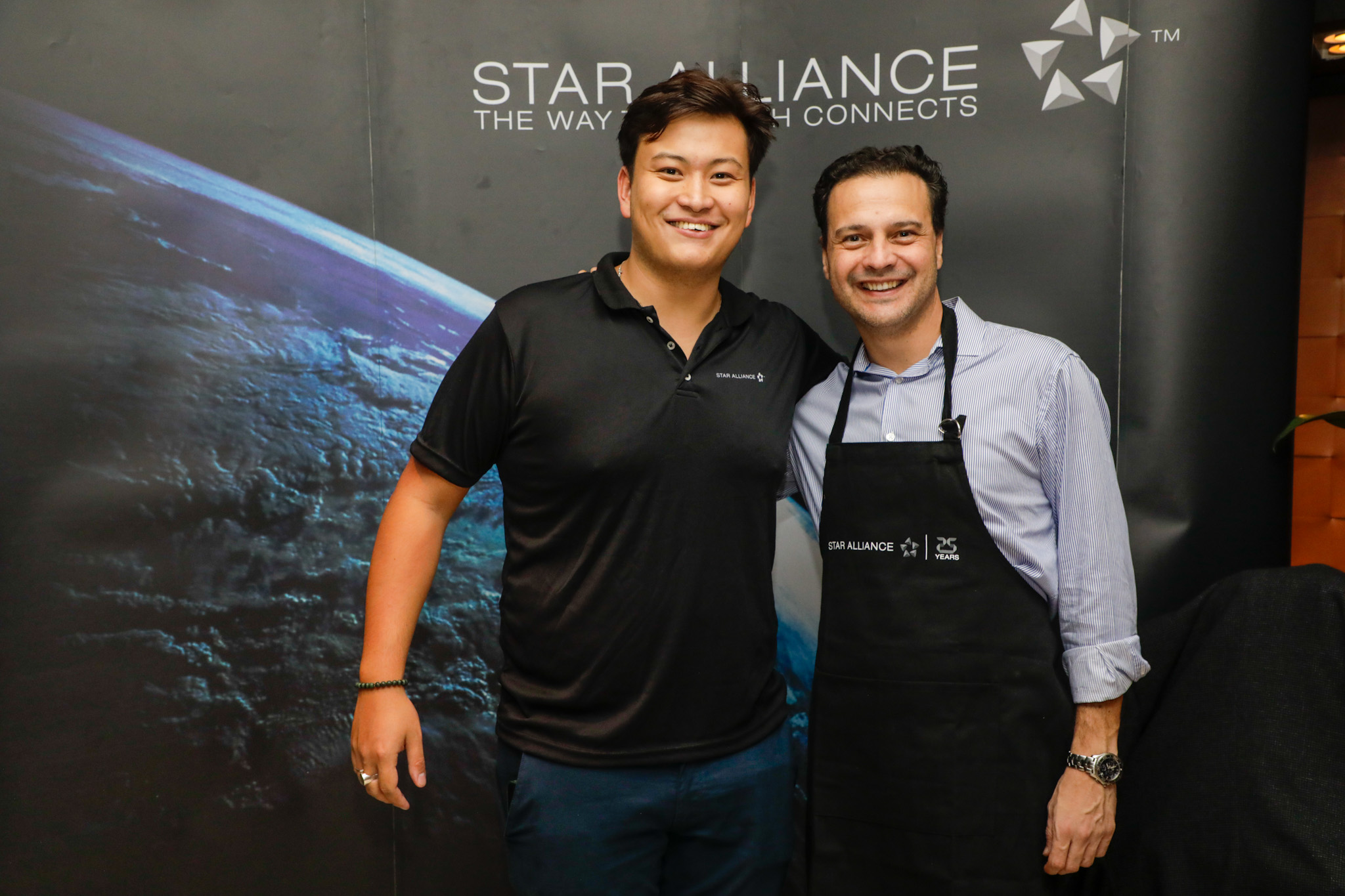 Pedro Murayama, da Air Canada, e André Sanajoti, da Confiança