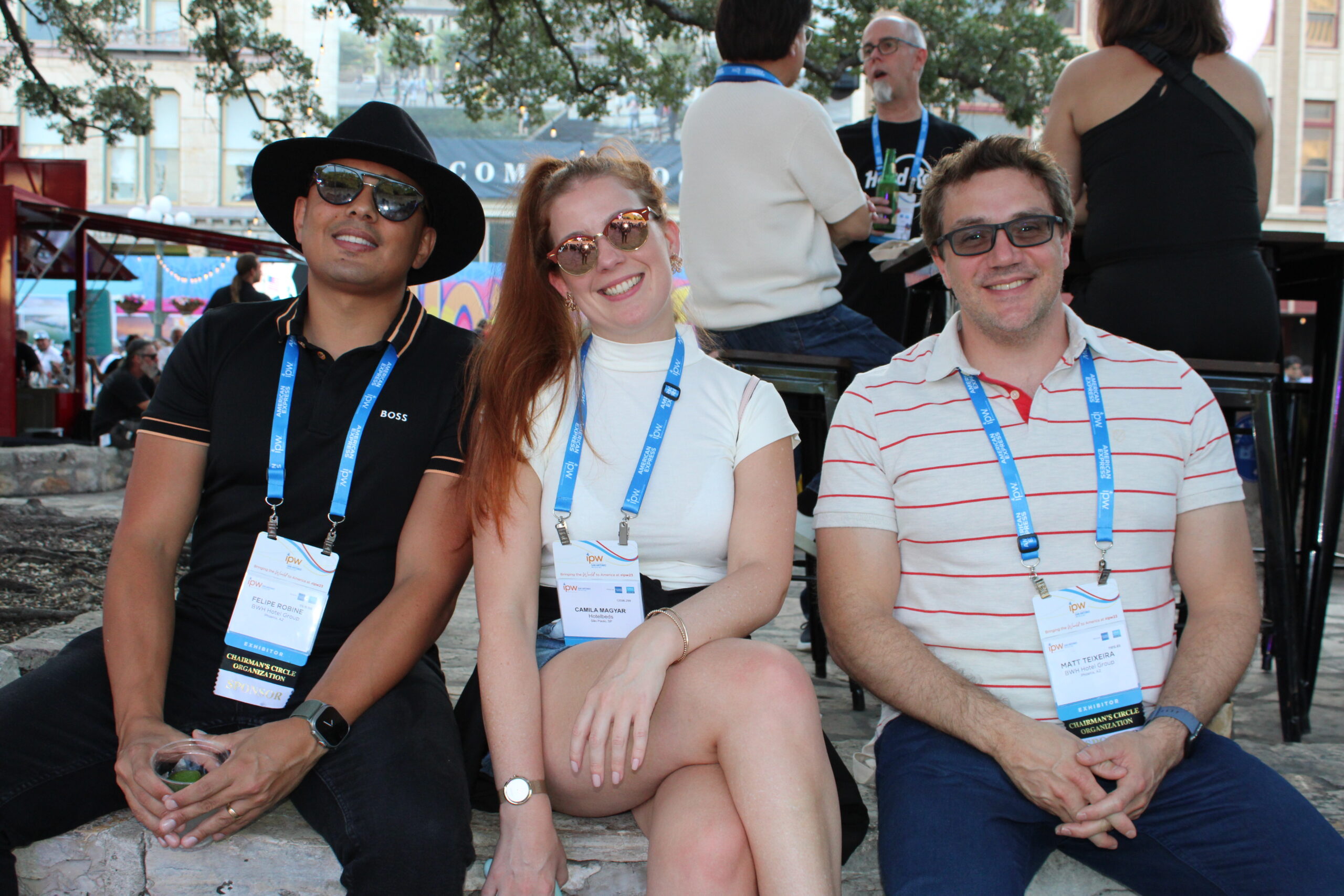 Felipe Robine, Camila Magyar e Matt Teixeira, da BWH Hotel Group Felipe Robine, Camila Magyar e Matt Teixeira, da BWH Hotel Group