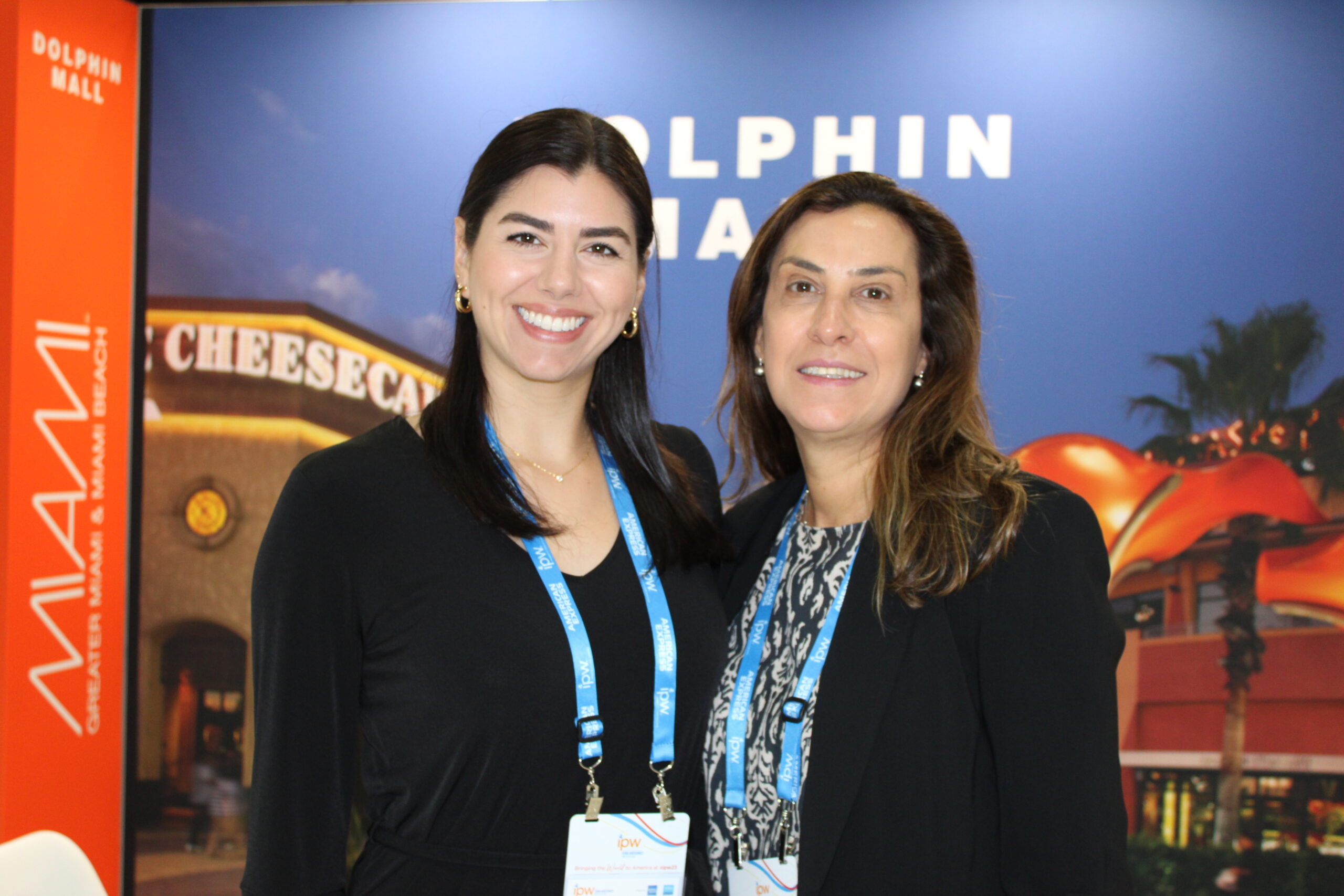 Adriana Valero, do Dolphin Mall, e Liliane Jacob, da Abreu Adriana Valero, do Dolphin Mall, e Liliane Jacob, da Abreu